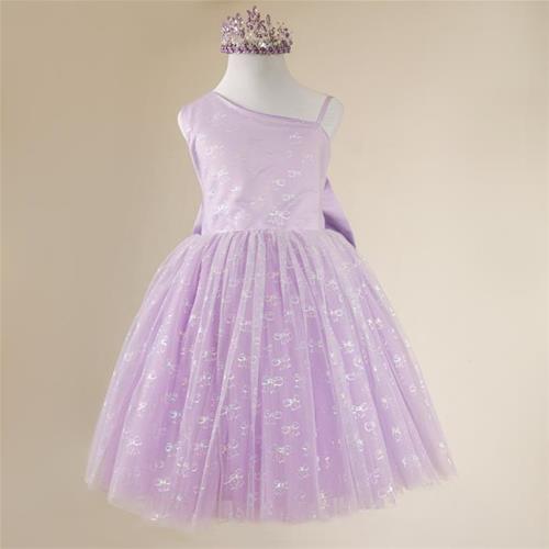 پیراهن پاپیون یقه رومی بنفش کد 121254